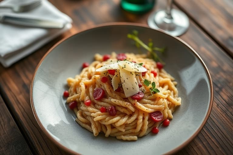 Trøffelrissotto med rødvin og parmesanbuljong