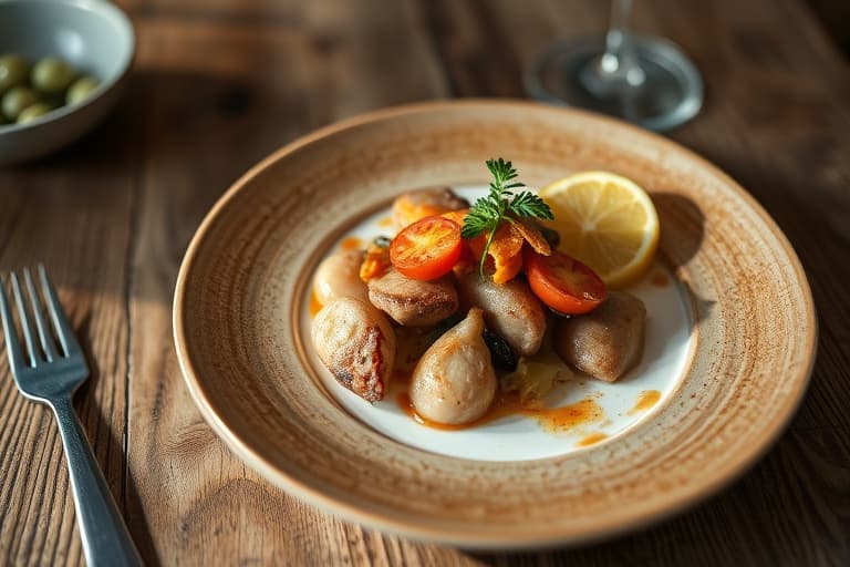 Syltebete- og endivesalat med geitost og valnøtter