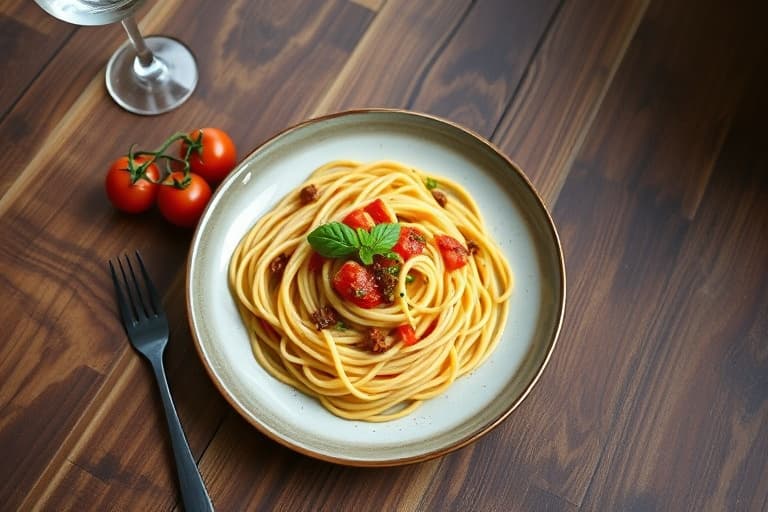 Spaghettini med krydret tomatsaus