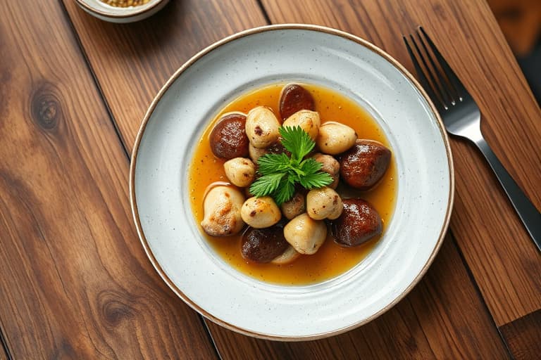 Shiitake-innbakt kylling med kremete sopp