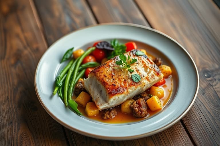 Raskt pocheret laks med hurtig ratatouille