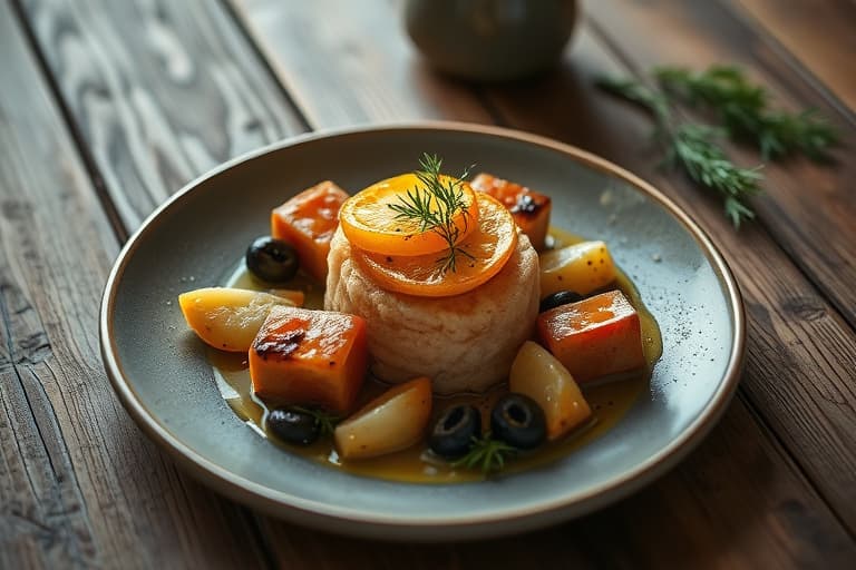 Sprø kyllinggryte med sitron, artisjokker, kapers og oliven