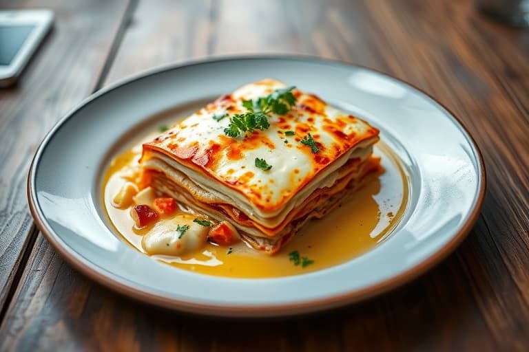 Spenatlasagne med ricotta og sopp