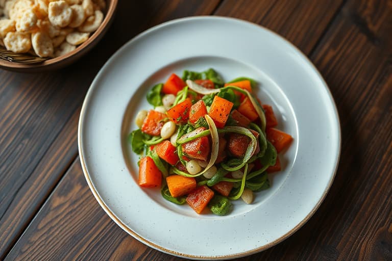 Syrlig poppise- og fruktsalat
