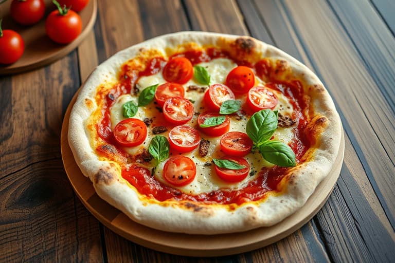 Pizza med purre, tomat og geitost