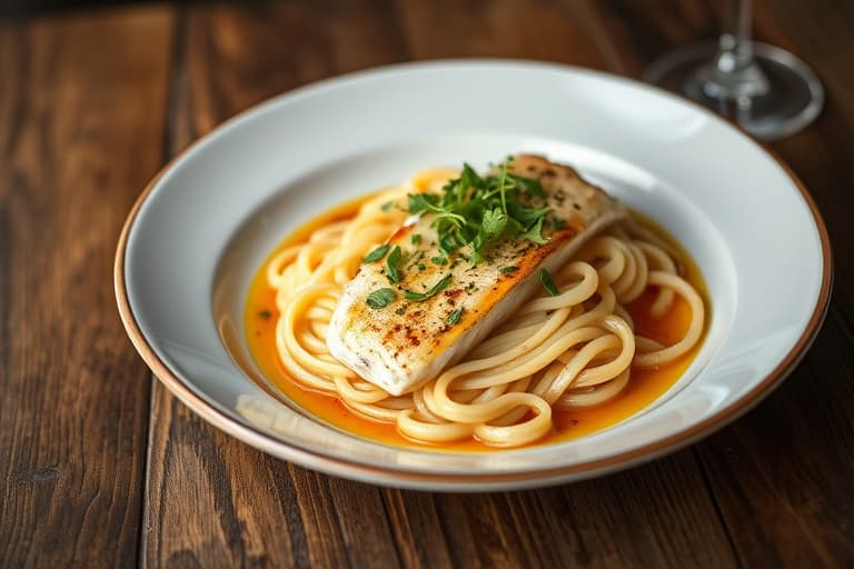 Rosé kremet sole blandet med pasta