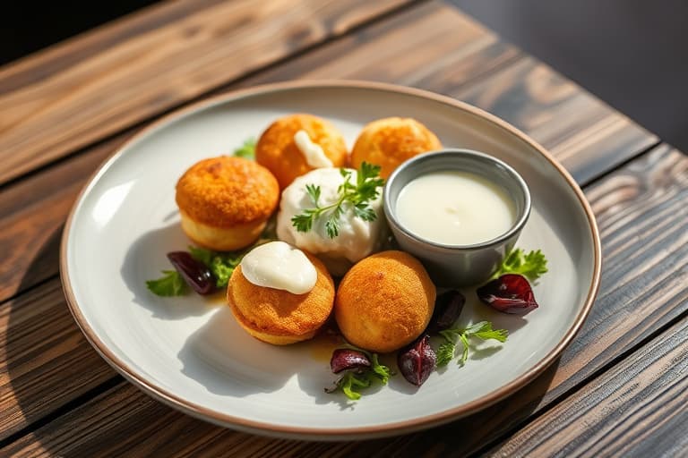 Sunny's gresskar- og kyllingbiter med Sunny's crème fraîche-dippsaus