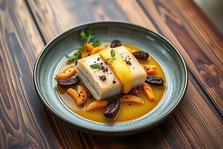 Laks med humlebearnaise over blomkålpuré