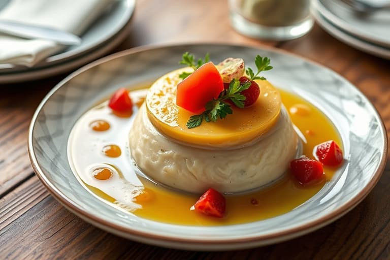 Guløyegruppa med smakfull søt maispudding, østerssoppvinaigrette og små salatblader