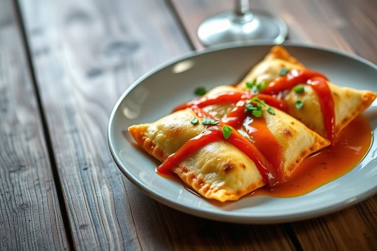 Egg- og skinkeempanadas med Piquillo-peppersaus