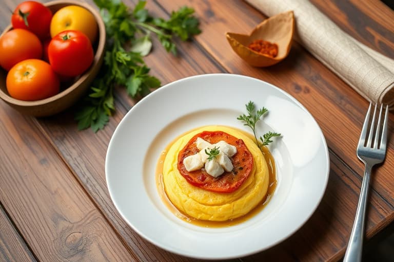 Polenta Pasticciata med soppsaus (Bakt polentagrateng med kremet soppsaus og fontina)