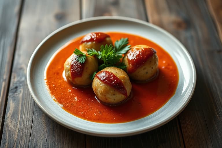 Marokkanske krydrede lammekjøttboller i spisskummen- og koriandersmakende tomatsaus