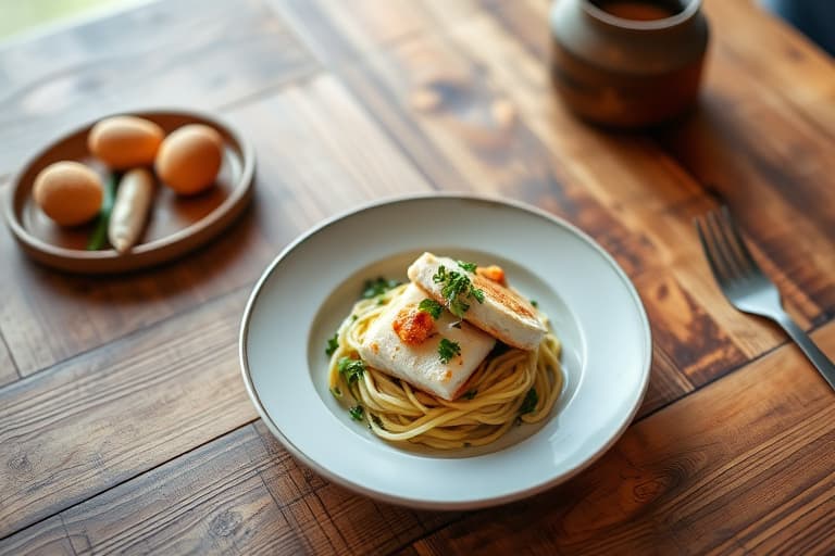 Matzo Brei med kremet spinat og sprø løk