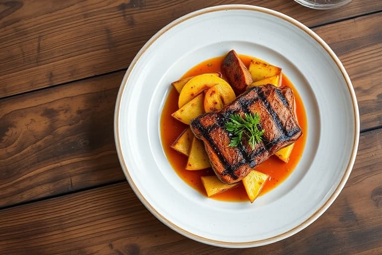 Cubansk fest via Miami: Mosede plantains med Oh, Baby! Hvitløk- og tomatskremet reker oppå, grillet flankestek med lime og løk, rask ris med svarte bønner