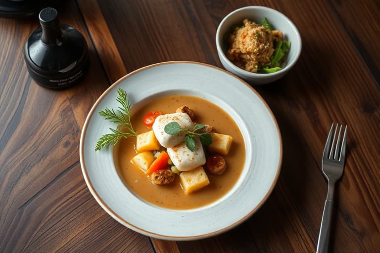 Karrésnaps og grønnsaksuppe