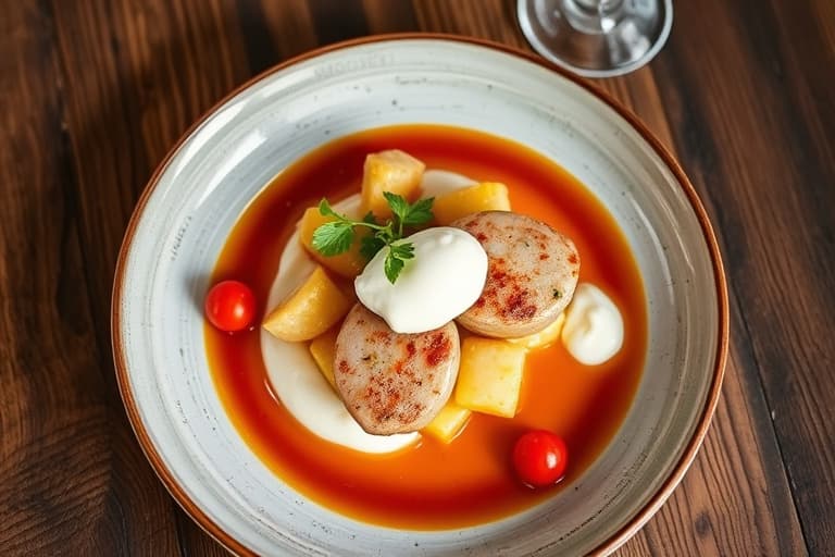 Honningristede plommer med timian og crème fraîche