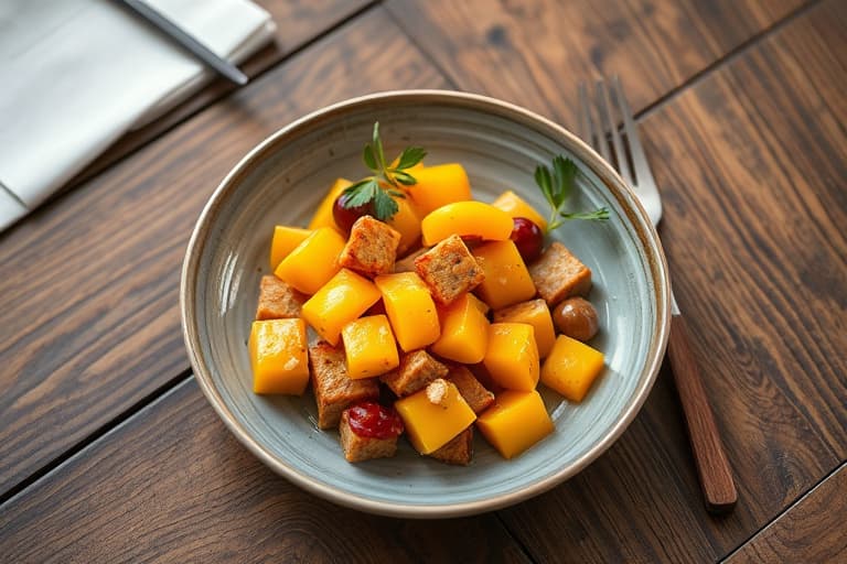 Mango-, jícama- og maisalat