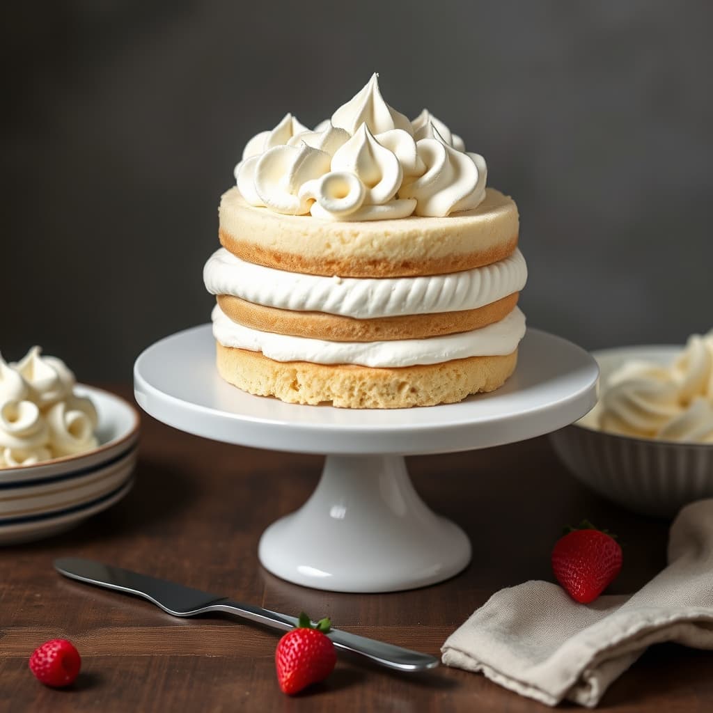 Genoise med smørkrem – italiensk marengs