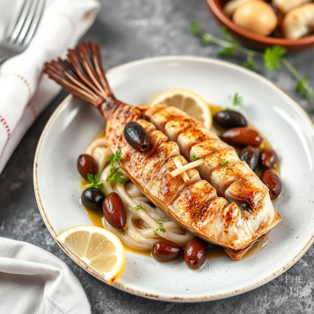 Gigot av steinbiter med rosmarin og ansjoser