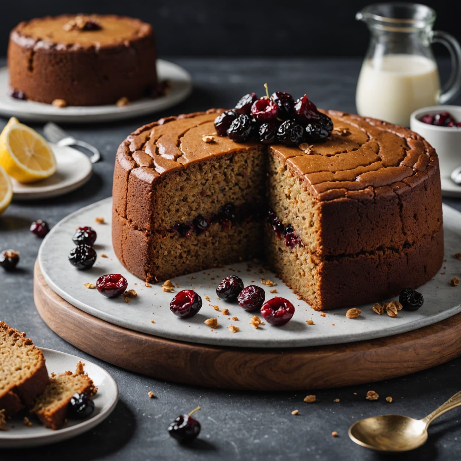 Ginger Spice Cake med tørkede kirsebær