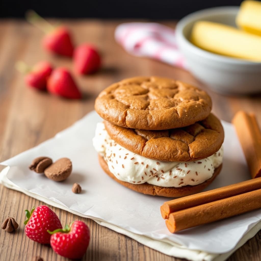 Gingersnap iskrem-sandwich