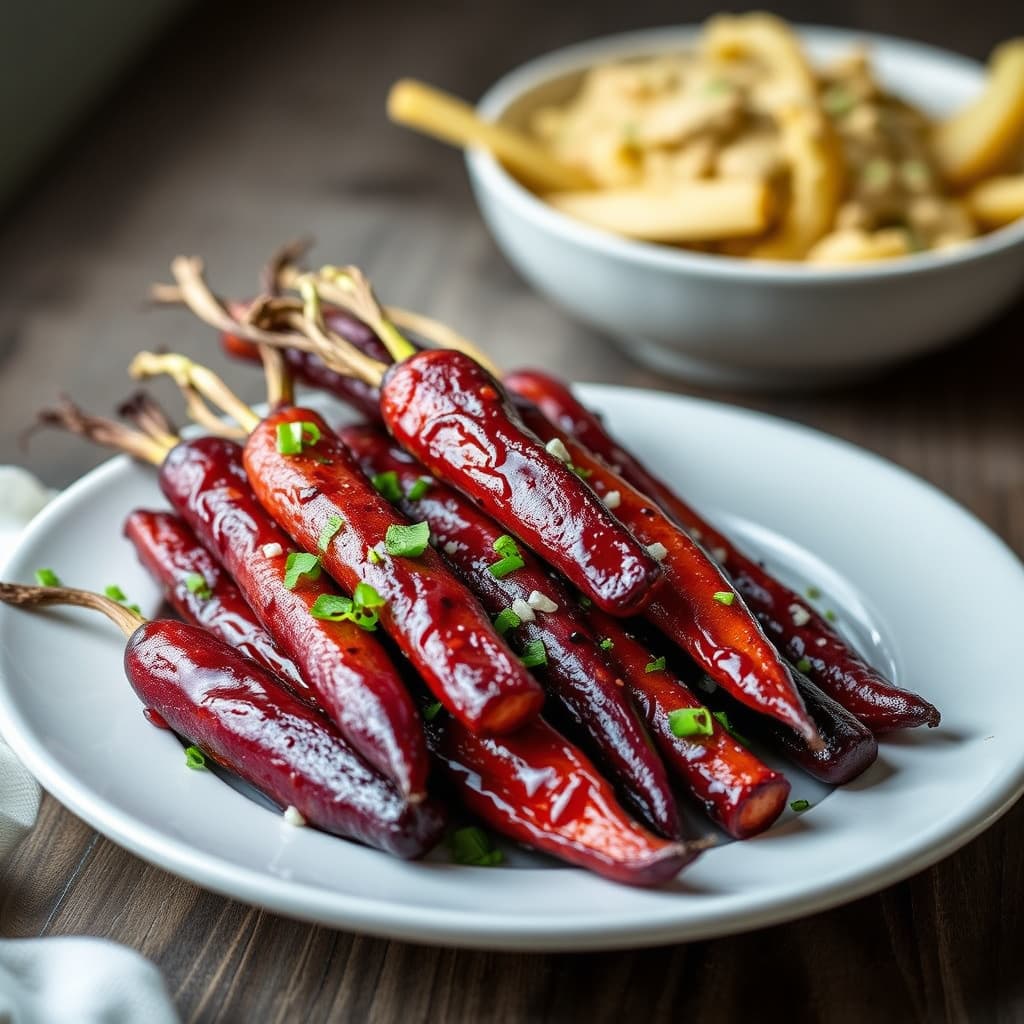 Glaserte maroon gulrøtter