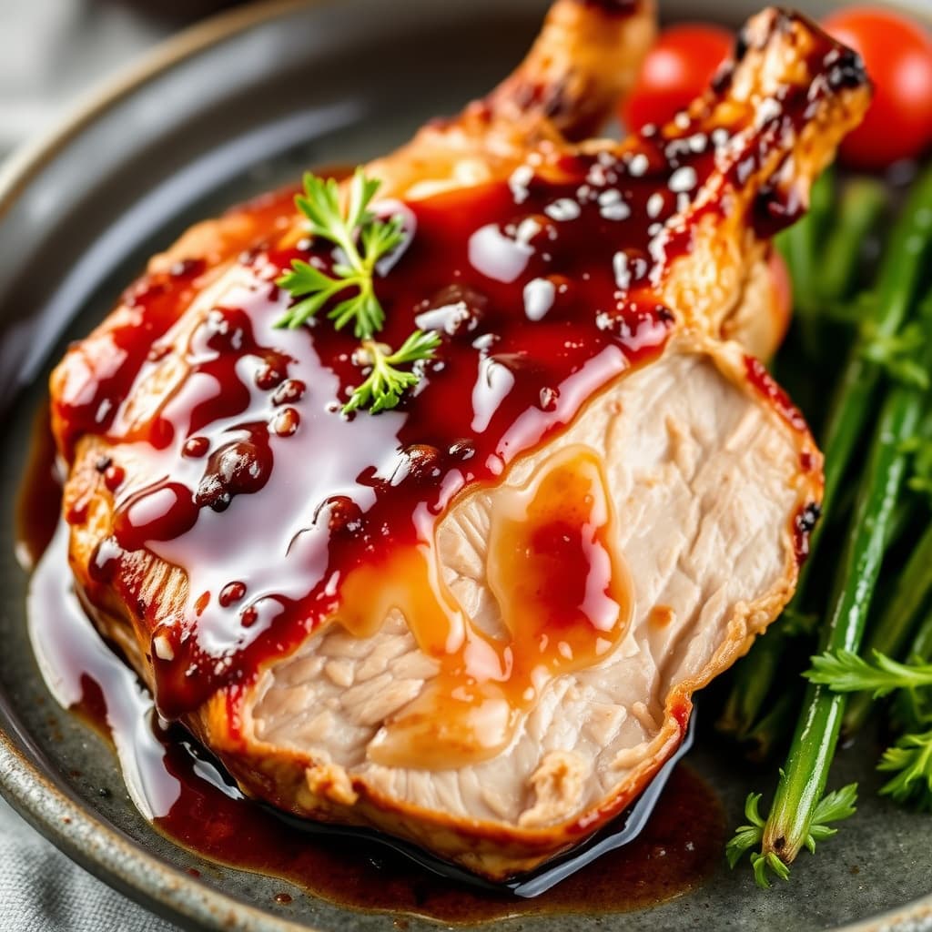 Glassert svinekamstykke