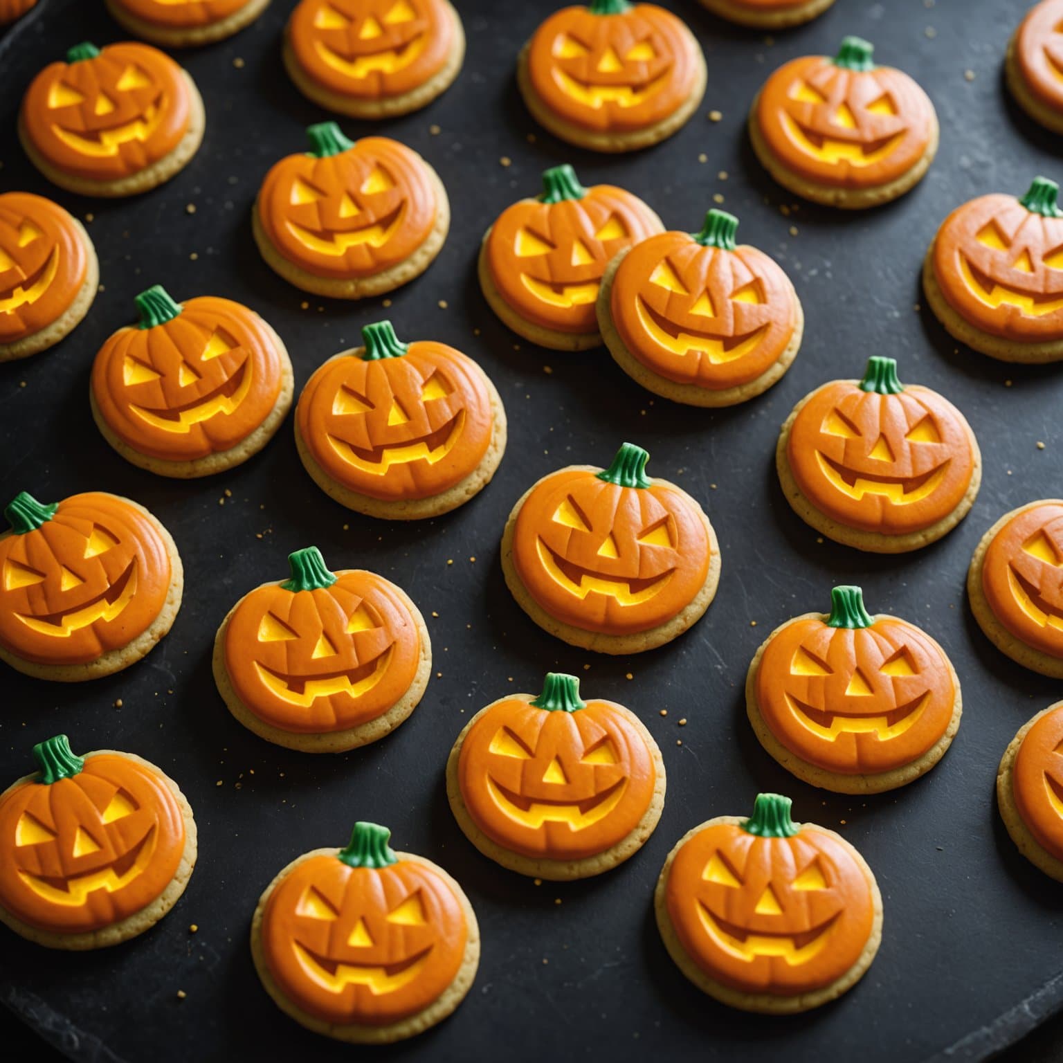 Glødende Jack-o'-Lantern-kjeks