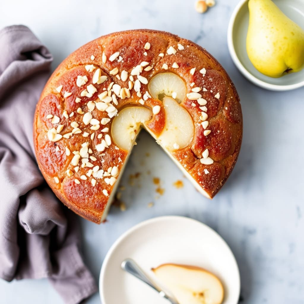 Glutenfri pære- og mandelkake