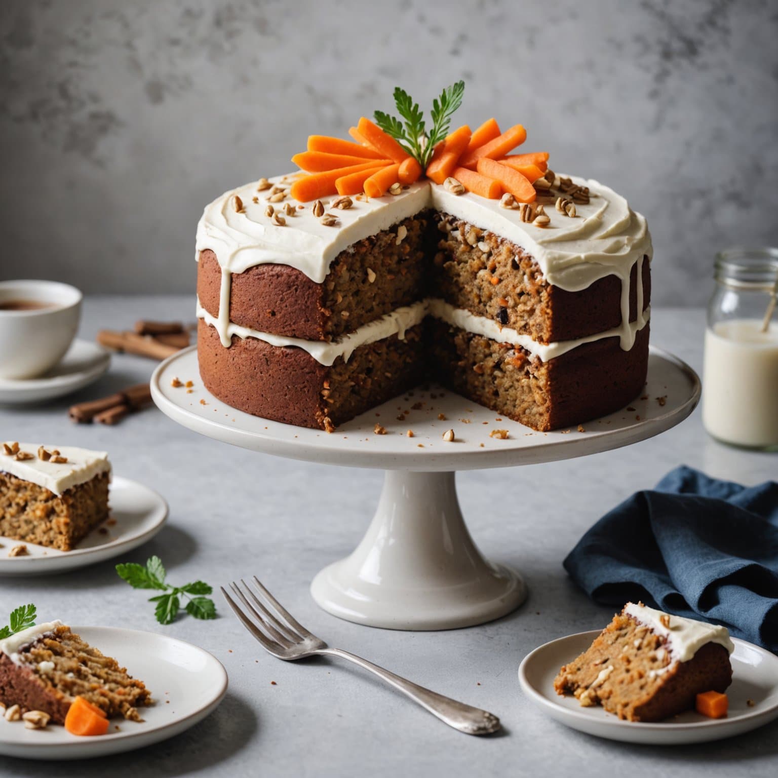 Glutenfri vegansk gulrotkake