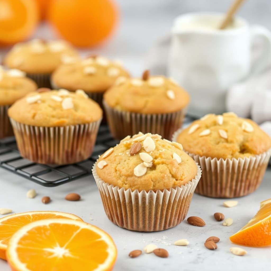 Glutenfrie appelsin- og mandelkokosmuffins
