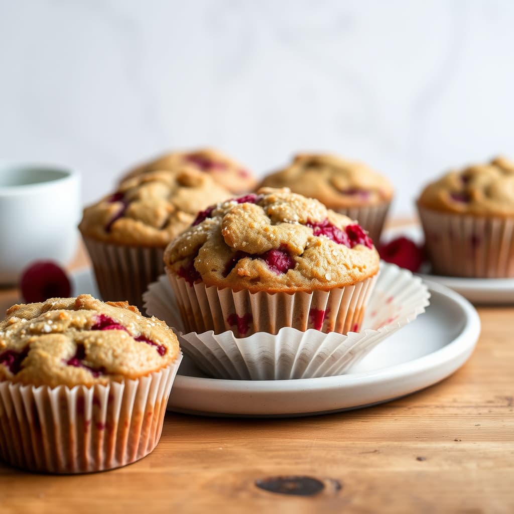 Glutenfrie bringebær- og ingefærmuffins