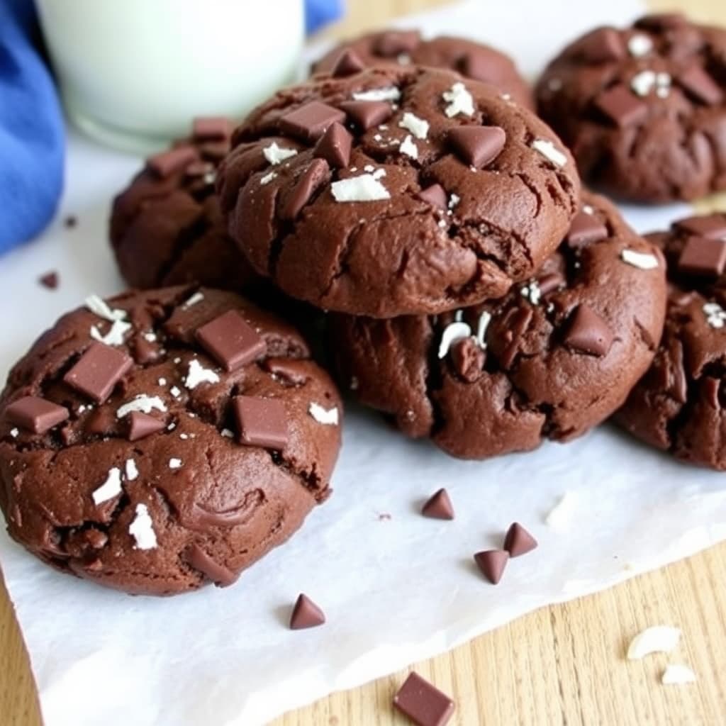 Glutenfrie dobbelt-sjokolade kokosnøttkaker