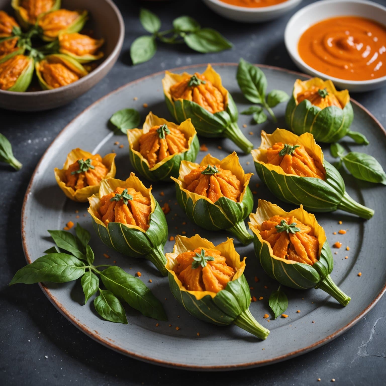 Glutenfrie fylte zucchiniblomster (Fior di Zucca Ripieni)
