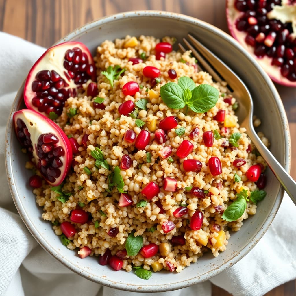 Granateple- og quinoa-pilaf