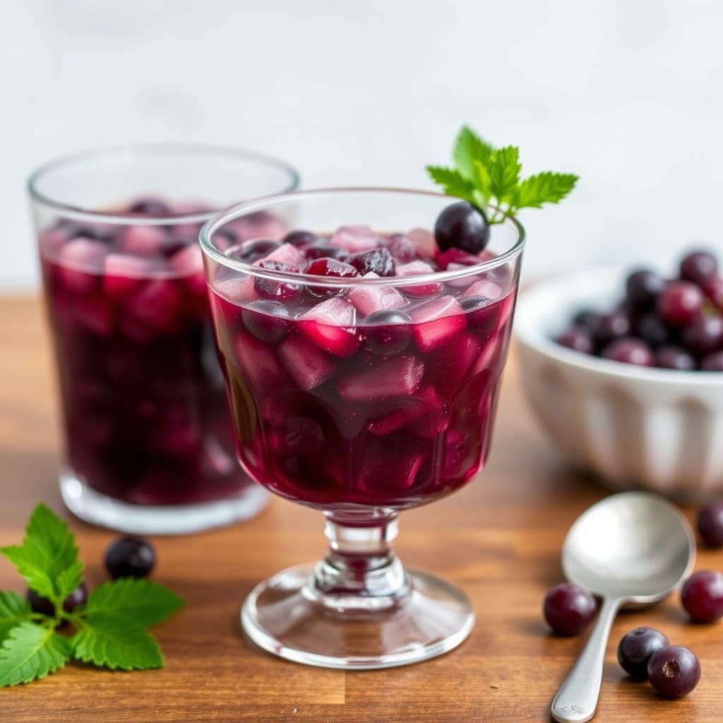 Granita med drue og solbær