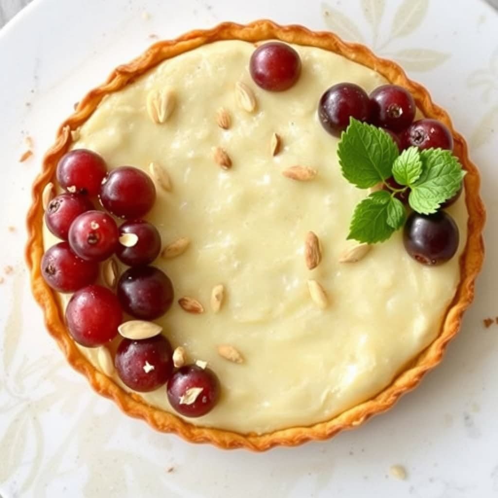 Grape- og mandelfrangipane-tart