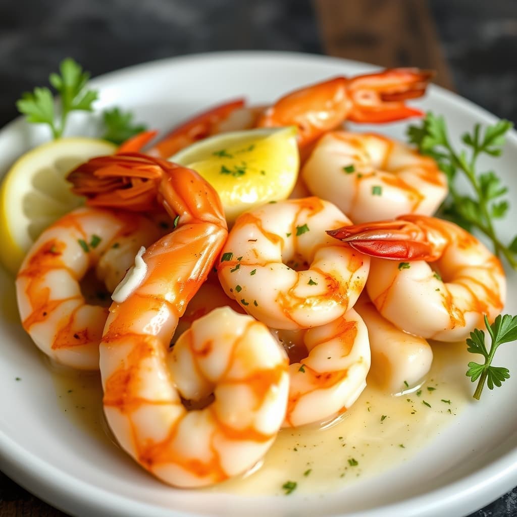 Gratinerte reker med hvitløkssmør