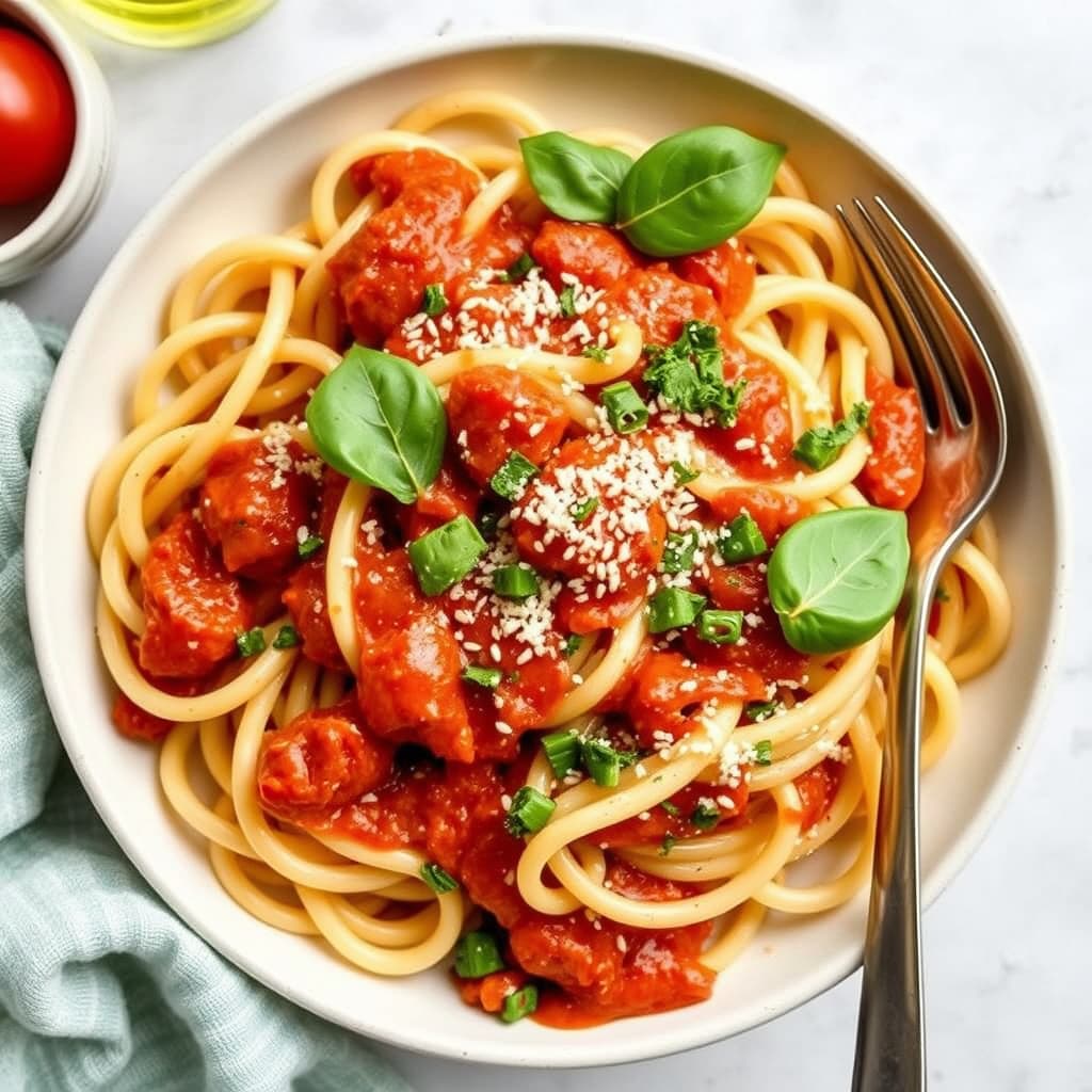 Green Emporium pasta med puttanesca-saus