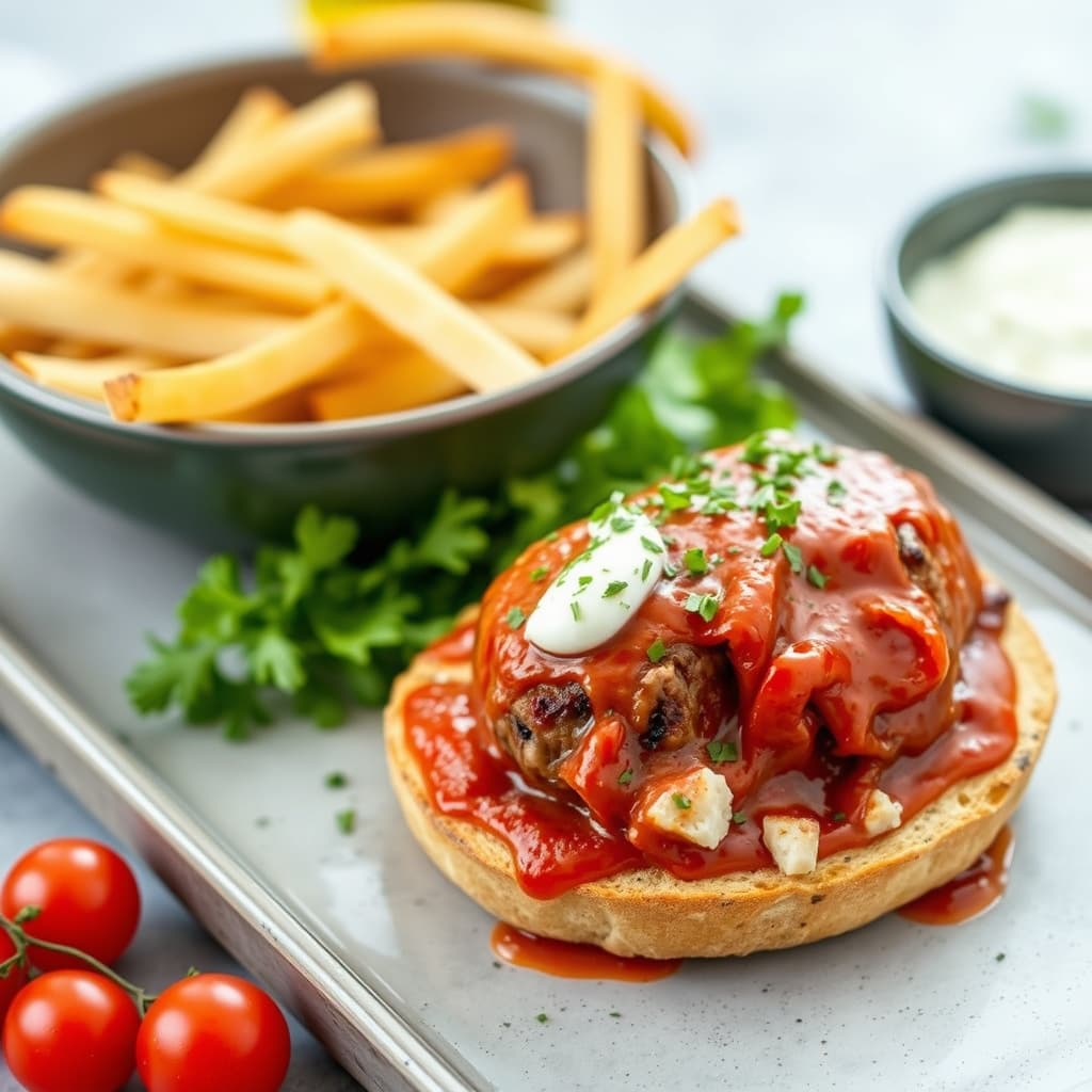 Gresk kjøttbollesandwich