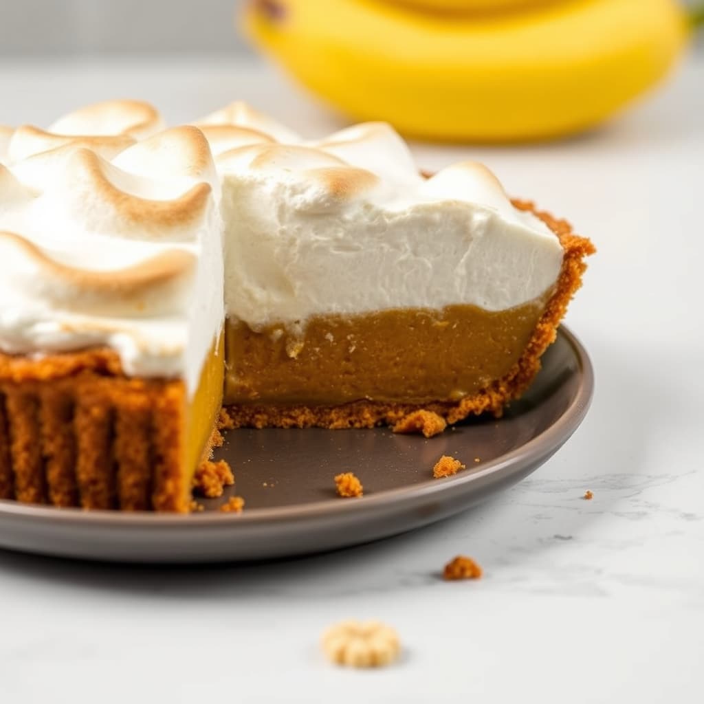 Gresskar- og bananmerepuddingpai