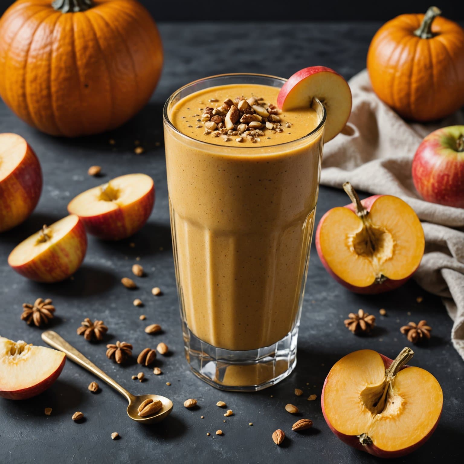 Gresskar- og eplesmoothie