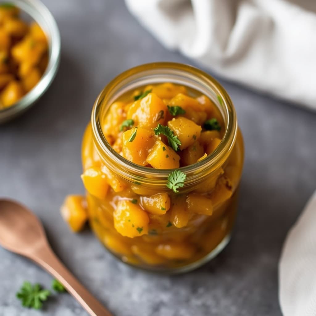 Gresskar- og sennepsrelish