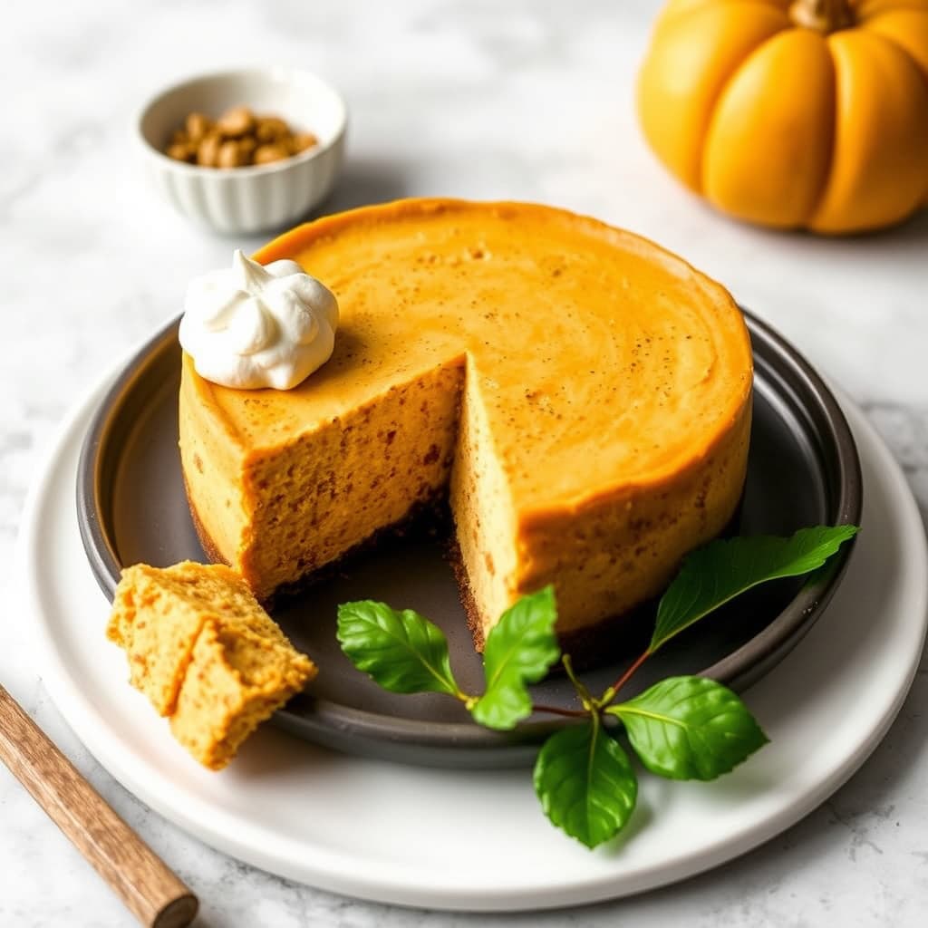 Gresskar- og tofukesekake med ostekrem