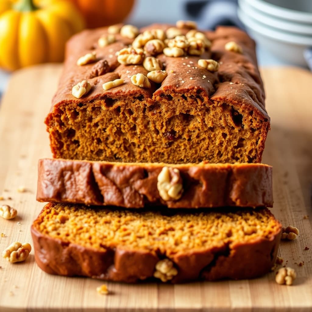 Gresskar- og valnøttbrød