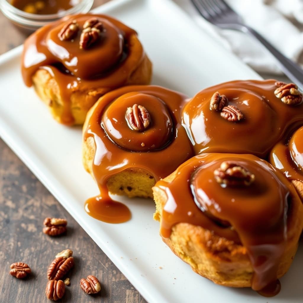 Gresskar-sterke boller med pecan- og bourbon-karamell-nytelser