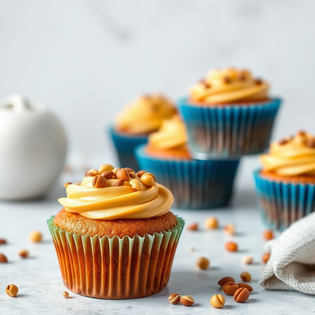 Gresskarpepitas-cupcakes