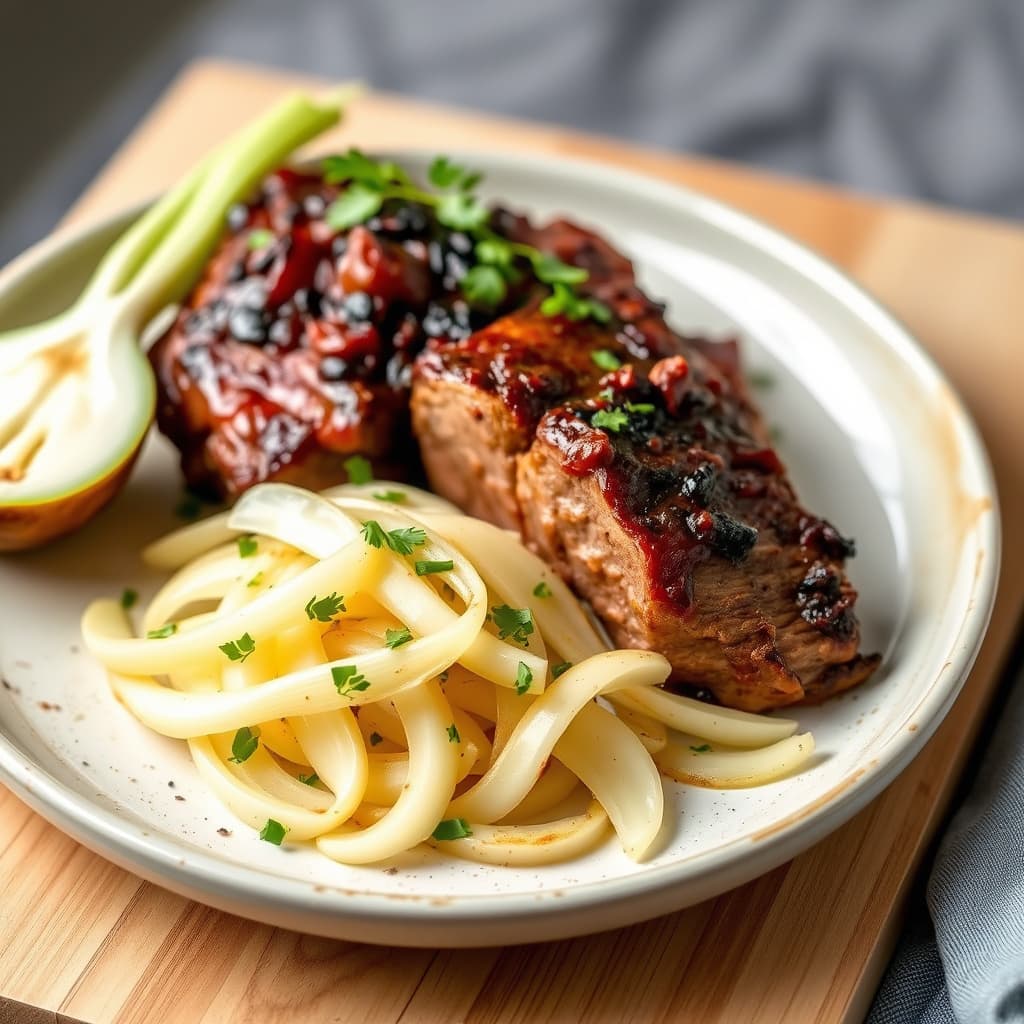 Grillbiff av storfekjøtt med syltefenikkel