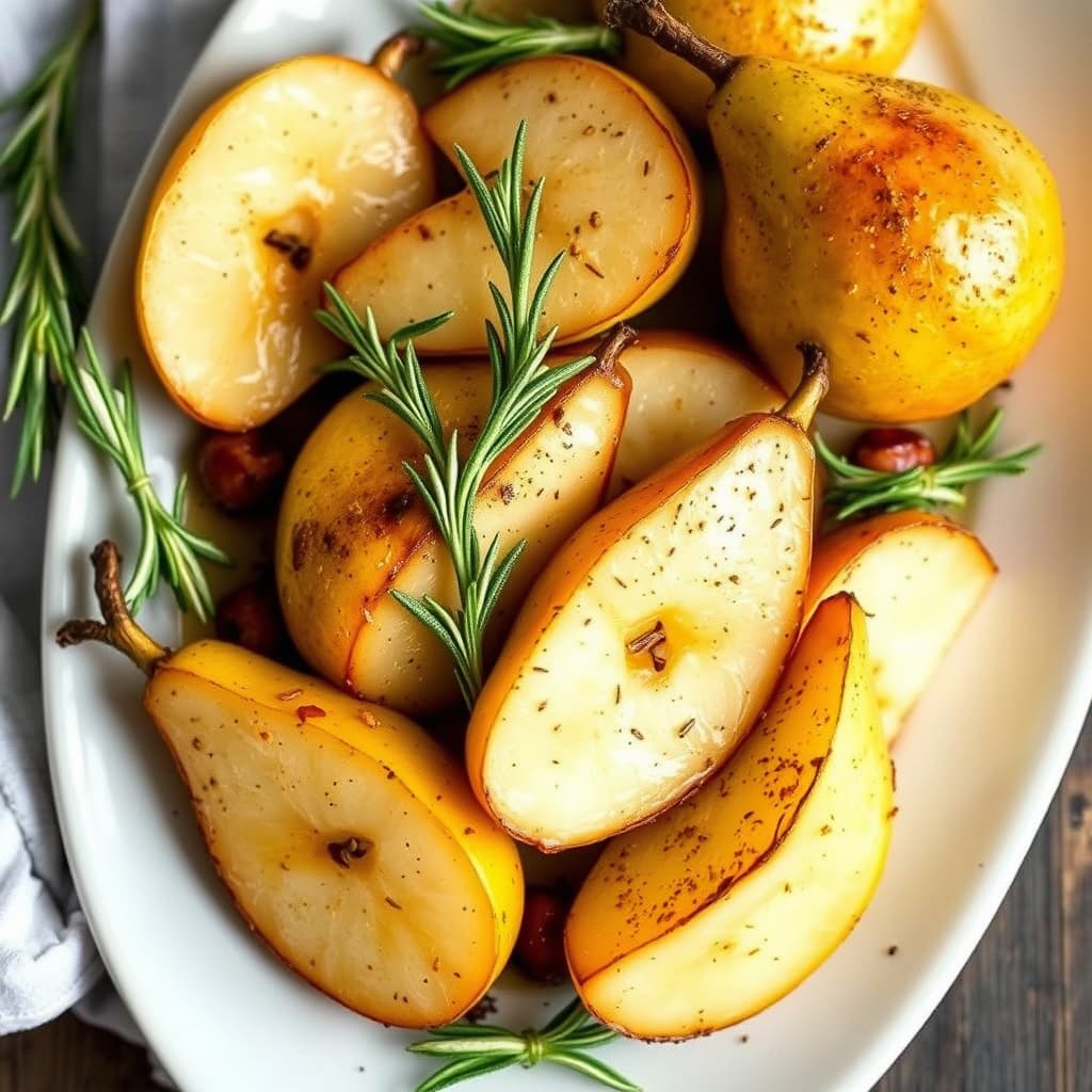 Grillede epler og pærer med rosmarin