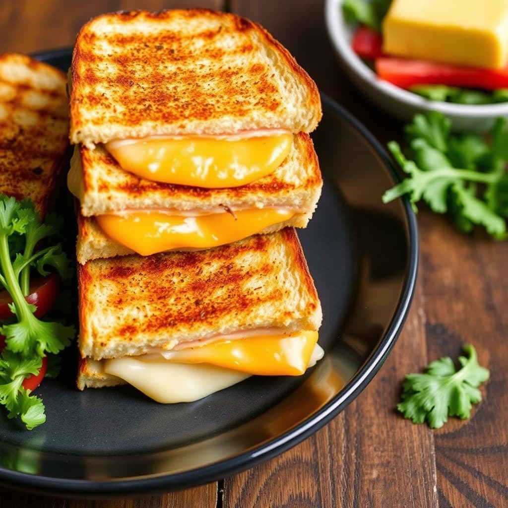 Grillede fire-ostesmørbrød